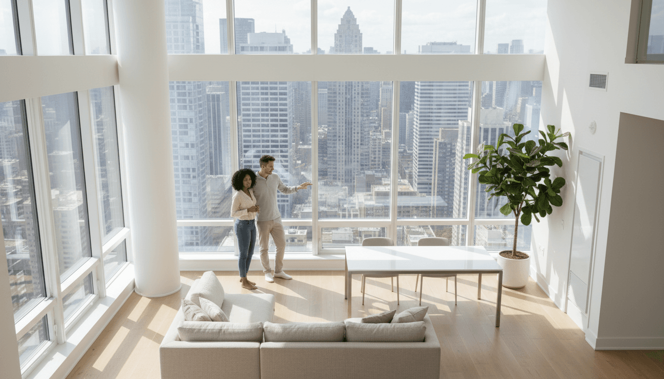 Bright modern Toronto living room filled with healthy indoor plants near a large window